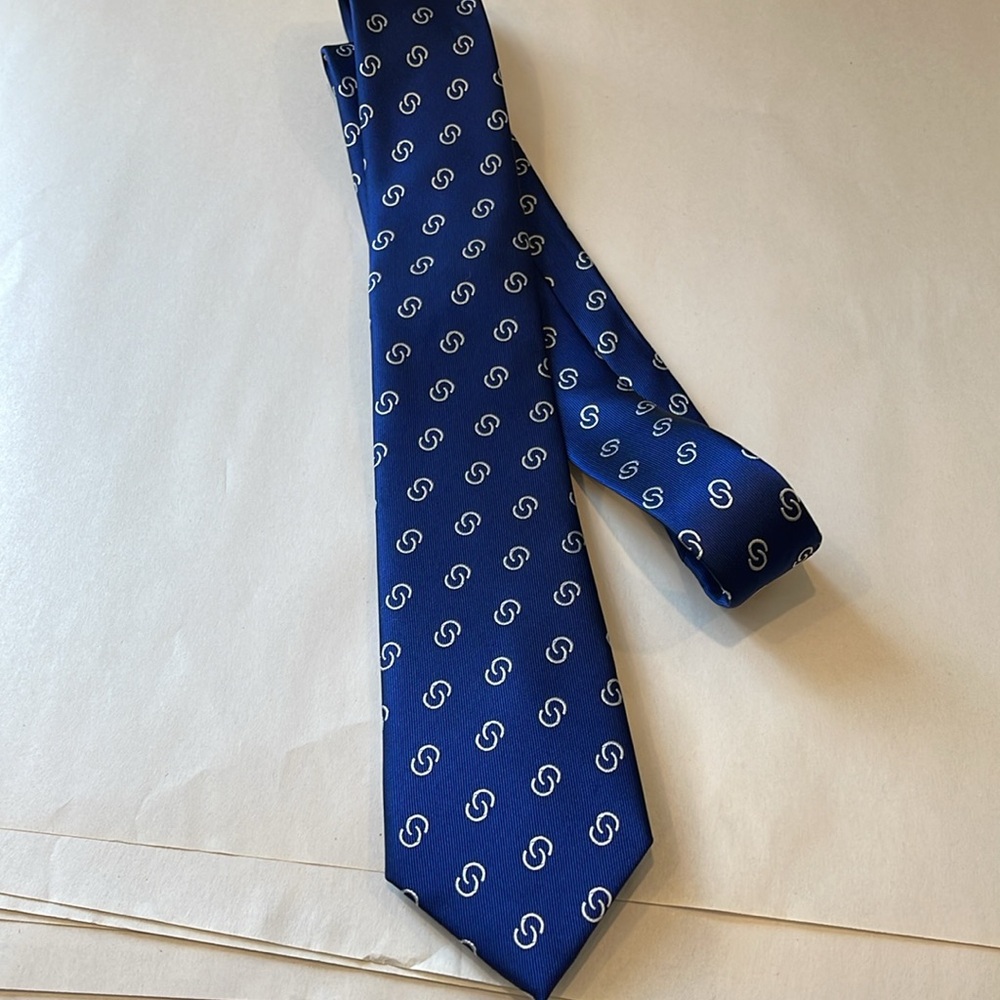 Blueman Paris Blue Patterned Tie silk tie